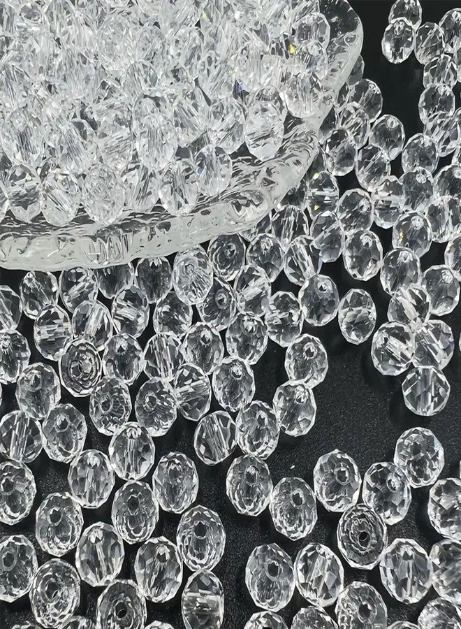 INDIKONB Glass Crystal Beads for Bracelet, Necklace & Jewellery Making | Glass Beads Bulk Wholesale Pack, White